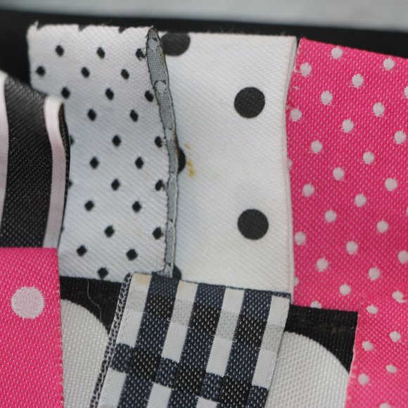 Y2K Era Black and White Polka Dot Satchel Purse with Fringe Detailing - Avon? - Picture 6 of 10